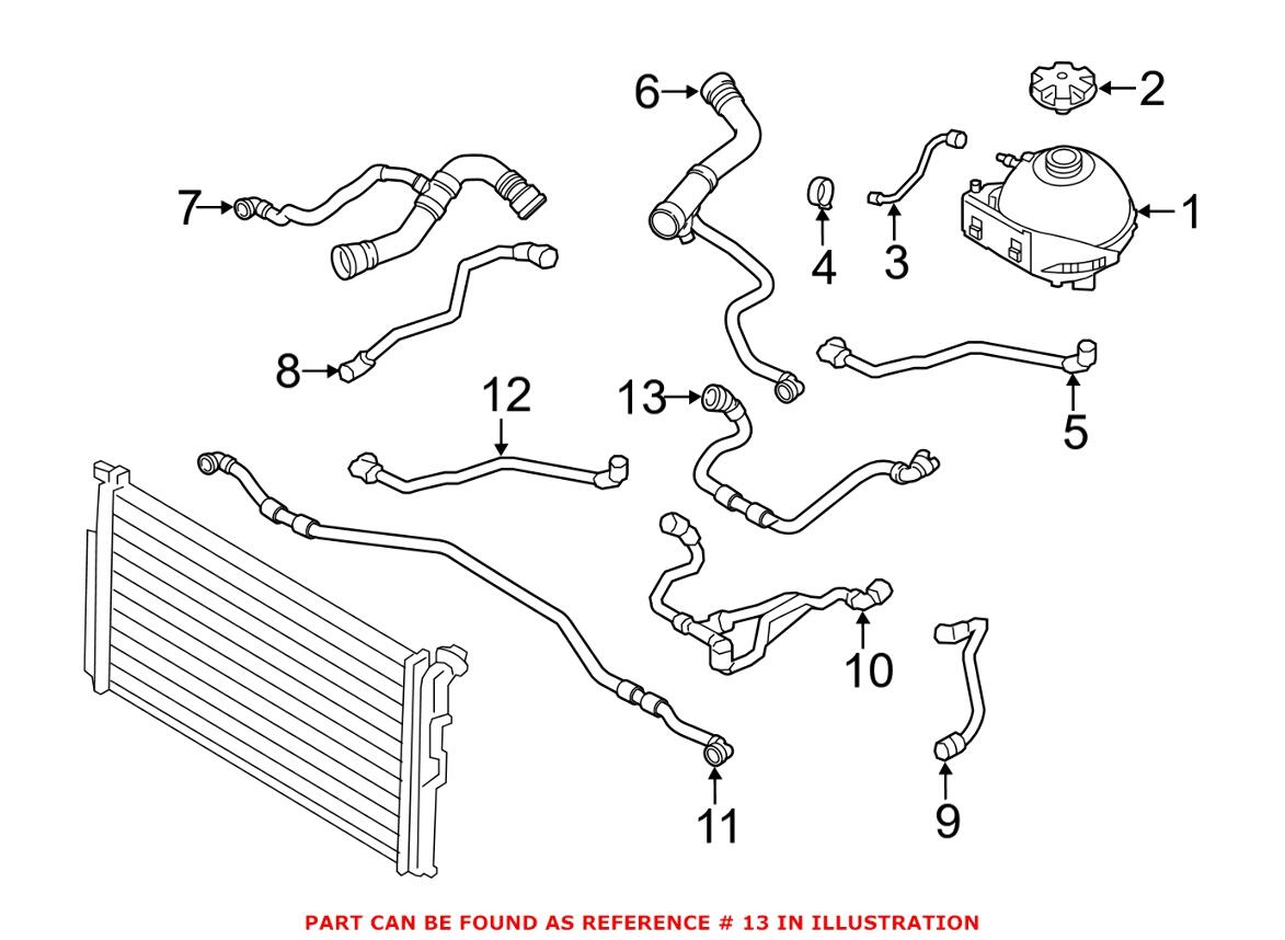 BMW Engine Coolant Hose 17127596840